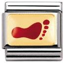 Nomination Classic 18ct & Enamel Red Footprint Charm