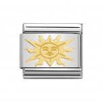 Nomination 18ct Gold Sun with Face.