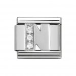 Nomination Silver CZ Initial N Charm.