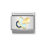 Nomination 18ct Gold Blue Pacifier | Dummy Charm
