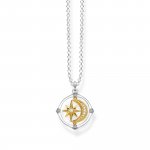 Thomas Sabo Silver Gold Plate Necklace with Star & Moon