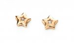 Silver D For Diamond Gold Plated Star Stud Earrings