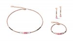 Necklace, Bracelet & Earrings Set GeoCUBEÂ® shades of Pink-Lilac