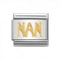 Nomination 18ct Gold Nan writings Charm.