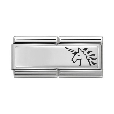 Nomination 18ct Silver Shine Double Unicorn Charm - 330710-13