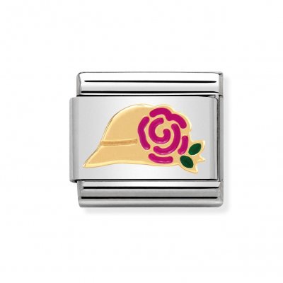 Nomination Stainless Steel, Enamel & 18ct Madame Hat Charm.