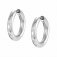 Infinito Stainless Steel & White CZ Hoop Earrings