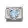 Nomination Silver Light Blue Heart shaped Faceted CZ Rope Edge Charm