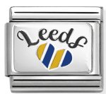 Nomination Silver Yellow Blue  Heart Leeds Charm