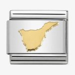 Nomination18ct Gold Tenerife Map Charm.