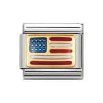 Nomination 18ct Gold & Enamel USA Flag Charm