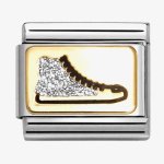 Nomination Gold Trainer Sneaker Glitter Plate Charm.