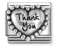 Nomination Silver Thank You Dotted Heart Charm.