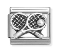 Nomination Silver Oxidised Tennis Racket Charm