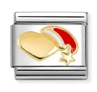 Nomination 18ct Gold Heart with Red Hat Charm.