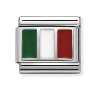 Nomination Silver Enamel Italy Flag Charm