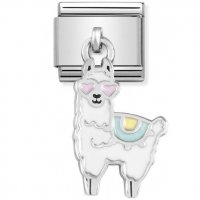 Nomination Glitter Lama Dangle Enamel & Silver Charm.