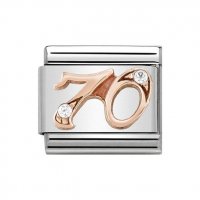 Nomination Number 70 CZ Rose Gold Charm