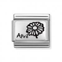 Nomination Silver April Daisy Charm