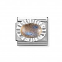 Nomination Silver Oval shaped Labradorite Charm