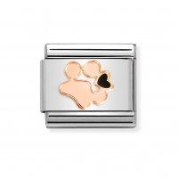 Nomination 9ct Rose Gold & Enamel Dog Pawprint Charm