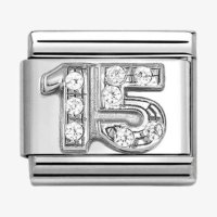 Nomination Silver Shine CZ Number 15 Fifteen Charm.