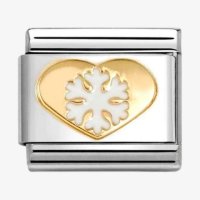 Nomination 18ct Gold Heart with Snowflake Charm.