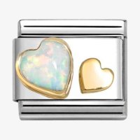 Nomination 18YG Opal Heart Charm