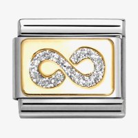 Nomination Gold Infinity Glitter Plate Charm.