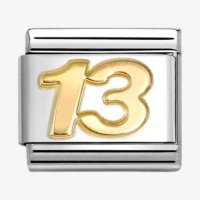 Nomination 13 Thirteen Number Charm 18ct Gold