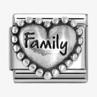 Nomination Silver Family Dotted Heart Charm.