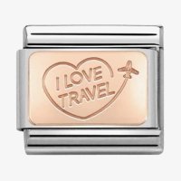 Nomination 9ct Rose I Love Travel Charm