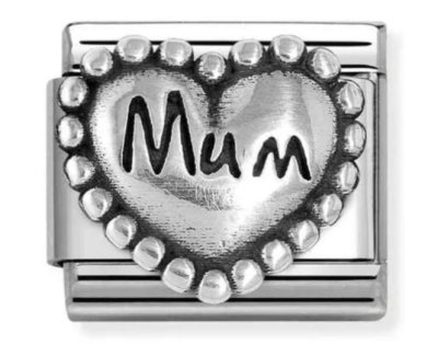 Nomination Silver MUM Dotted Heart Charm.