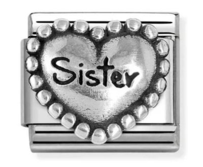 Nomination Silver Sister Dotted Heart Charm.