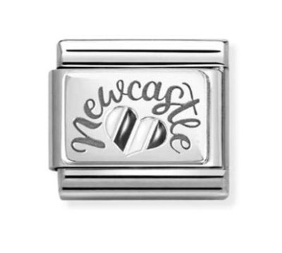 Nomination Silver Striped Heart Newcastle Charm