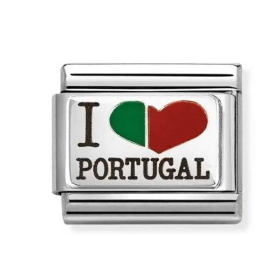 Nomination Silver Red & Green Heart Portugal Charm