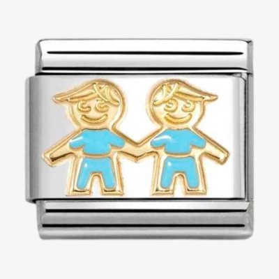 Nomination 18ct Gold Blue Brothers Charm