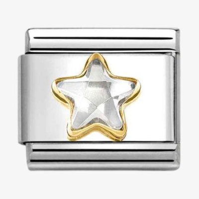 Nomination 18YG | White CZ & Gold Star Facetted Charm