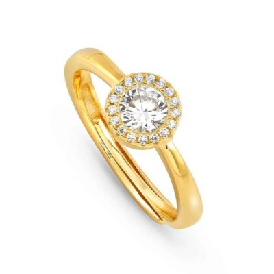 Nomination Seidivina Yellow Gold & White CZ Halo Ring