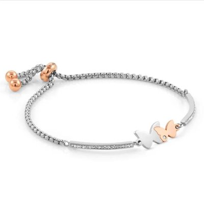 Nomination Milleluci Rose Gold Plated Stainless Steel Double Butterflies Bracelet