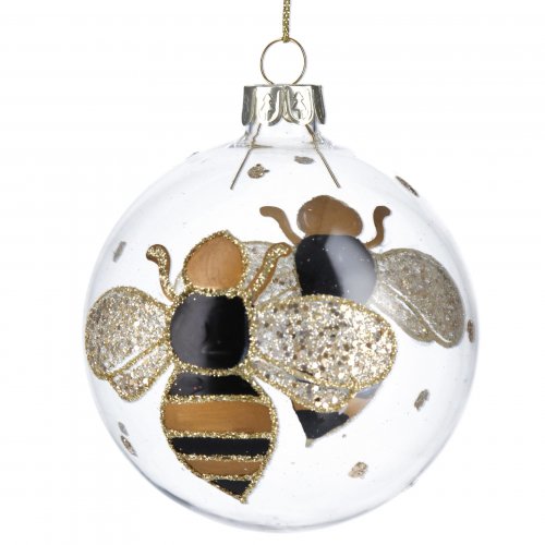 Clear Bumble Bee Christmas Bauble