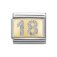 Nomination Gold 18 Eighteen Glitter Plate Charm.