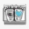 Nomination Classic Silver Enamel Light Blue Baby Feet Charm