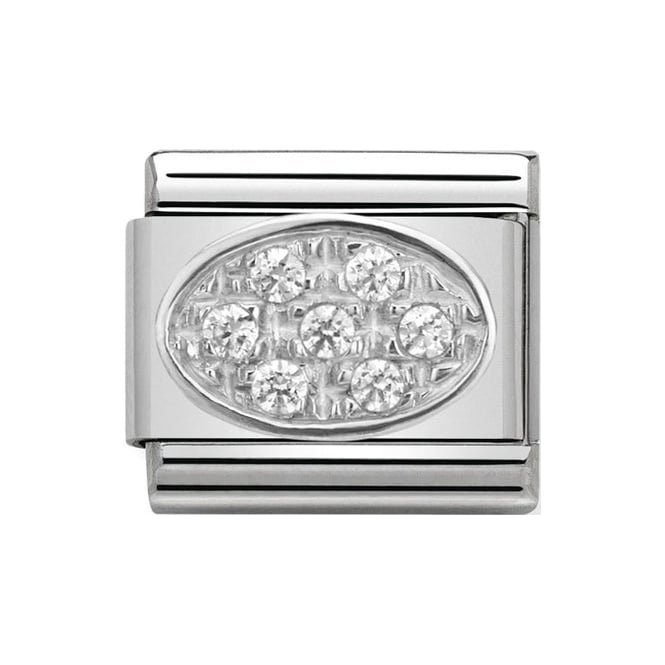 Nomination Silver CZ White Oval Pave Classic Charm | Canterbury House ...